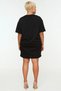 Women's Plus Size Crew Neck Short Sleeve Geometric Printed Knitted t Shirt Dress Stylish 100% Cotton - 6