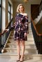 Women's Plus Size Crew Neck Standard Sleeve Tulle Knitted Dress Floral Pattern Functional Stylish - 3