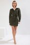 Women's Shirt Collar Low Arm Long Sleeve Bodycon Mold Mini Woven Dress Aesthetic 100% Cotton - 5