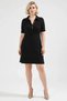 Women's Plus Size Shirt Collar Short Sleeve Solid Pattern Ribbed Knit Dress Functional Durable Stylish - 5