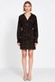 Women's Double-Breasted Collar Long Sleeve Skater Fit Mini Woven Dress Animal Patterned Stylish - 5