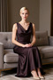 Women's Degaje Collar Sleeveless A-Line Satin Maxi Dress Woven Fabric Functional - 3