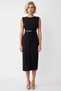 Women's Crew Neck Sleeveless Bodycon Molded Plain Pattern Woven Midi Dress Functional Quality - 4