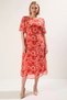 Women's Crew Neck Angel Sleeve A-Line Midi Woven Dress Functional Durable Quality Stylish - 5
