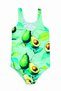 Girls' Swimsuit Cute Avocado Printed Green Patterned Comfortable Quick Dry Sea Pool Beach Swimwear - 2
