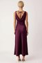 Women's Degaje Collar Sleeveless A-Line Satin Maxi Dress Woven Fabric Functional - 5