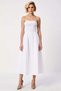 Women's Strapless Sleeveless Skater Fit Plain Maxi Woven Dress Functional Comfortable - 5
