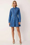 Women Shirt Collar Long Sleeve Solid Pattern Mini Dress Functional Durable Quality 100% Cotton - 5