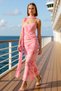 Women's Sweetheart Neckline Thin Straps Sleeveless Abstract Pattern Maxi Knitted Dress Functional Durable Stylish