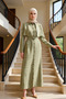 Women Shirt Collar Standard Sleeve Solid Pattern Maxi Dress Functional Durable Quality Modern - 3