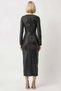 Women's V-Neck Double-Breasted Mold Long Sleeve Plain Pattern Midi Dress Functional Durable Quality - 6