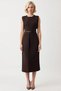 Women's Crew Neck Sleeveless Bodycon Molded Plain Pattern Woven Midi Dress Functional Quality - 4