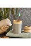 Mila Bamboo Patterned 5-Piece Bathroom Set: Trash Can, Brush, Liquid and Solid Soap Dispenser, Toothbrush Holder - 2