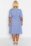Women's V-Neck Angel Sleeve Midi Shirt Dress Floral Pattern Functional Durable Stylish - 6