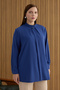 Blue Collar Blouse with Pile and Bead Detail - 2
