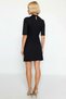 Women's Mock Neck Short Sleeve Bodycon Fit Plain Pattern Mini Dress Functional Durable Quality - 6