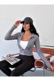 Women's Clothing Zipper Detail Finger Insert Long Sleeve Mock Neck Short Sweatshirt - 8