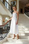 Women's Strapless Sleeveless Skater Fit Plain Maxi Woven Dress Functional Comfortable - 3