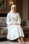 Women's Mock Neck Balloon Sleeve Floral Maxi Dress Functional Durable - 3