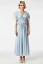 Women's V-Neck Sleeveless Poplin Dress with 3D Floral Applique Detail Maxi Fit Functional Stylish - 5