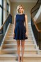 Women's Crew Neck Sleeveless Skater Fit Mini Dress Polyviscose Woven Striped Functional Stylish - 3
