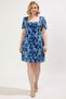 Women's Plus Size Sweetheart Neck Balloon Sleeve Floral Chiffon Woven Mini Dress Functional Aesthetic - 5