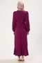 Women's Mock Neck Balloon Sleeve Maxi Dress Jacquard Floral Woven Pattern Skater Functional Comfortable - 6