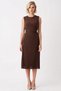 Women's Crew Neck Sleeveless a Line Body-Hugging Midi Woven Dress Functional Durable Stylish - 5