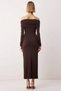Women's Carmen Collar Long Sleeve Fish Pattern Plain Pattern Knitted Maxi Dress Functional Durable Stylish - 6
