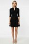 Women's Polo Neck Three Quarter Sleeve Skater Fit Mini Knitted Dress Functional Sports - 4