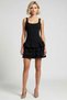 Women's Sleeveless Pool Neckline Skater Fit Ruffled Mini Knitted Dress Chic - 5