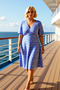 Women's V-Neck Angel Sleeve Midi Shirt Dress Floral Pattern Functional Durable Stylish