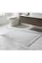 100% Cotton Checker Pattern Foot Towel (50X70 cm) Light Gray - 2