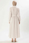 Women Shirt Dress Shirt Collar Standard Sleeve Plain Pattern Belted Maxi Length Functional Modern - 6