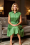 Women's Plus Size Shirt Collar Standard Sleeve Solid Pattern Woven Look Dress Aesthetic - 4