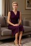 Women's V-Neck Low Arm Short Sleeve Bodycon Mold Midi Woven Dress Functional Durable Stylish - 3