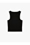 Slim Fit Crew Neck Corded Fabric Sleeveless Tank Top - 4