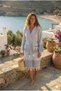 Tasseled Hooded Bath Sauna Pool Beach Women Men Unisex Cotton Peshtamal Bathrobe with Pockets