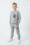 3 Thread Round Neck Thick Winter Sh Fleece-Lined Print Detailed 6 Piece Boys Tracksuit Set - 3