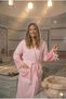 Tasseled Hooded Bath Sauna Pool Beach Women Men Unisex Cotton Peshtamal Bathrobe with Pockets - 2