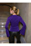Women's Sleeve Detail Sandy Blouse Purple - 6