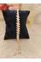 Zigzag Design Gold Detailed Steel Bracelet - 2