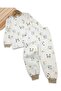 Boy's Printed 2-3-4-5-6 Years Old Snap Fastener Transitional Nightwear Pajama Set L Top and Bottom 2-Piece Set - 2