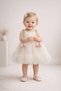 Baby girl dress, formal gown, tulle dress with 3D floral detail on the shoulders, party birthday dress. - 4