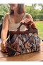 Penalope Collection - Chain, Wooden Buckle Fabric Bag, Clutch Bag, Handbag, Bag - 4