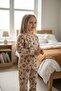 Flower Patterned 100% Cotton Single Jersey Fabric Long Sleeve Girls' Pajama Set - 2