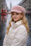Pink Soft Textured Plush Cap Hat and Neck Collar 2-Piece Children's Set 10-18 Years Old - 2