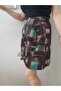 Women's Black Draped Mini Skirt - 4