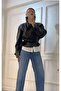 New Season Mock Neck Buttoned Tie-Detail Leather Trench Coat for Women - 4
