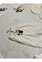 White Blouse Collar with Flower Pattern 100% Cotton Single Jersey Fabric Girls' Pajama Set - 6